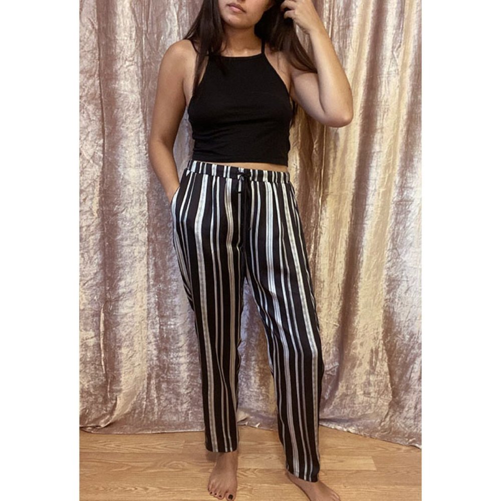BCBGeneration Black & White Striped Pants